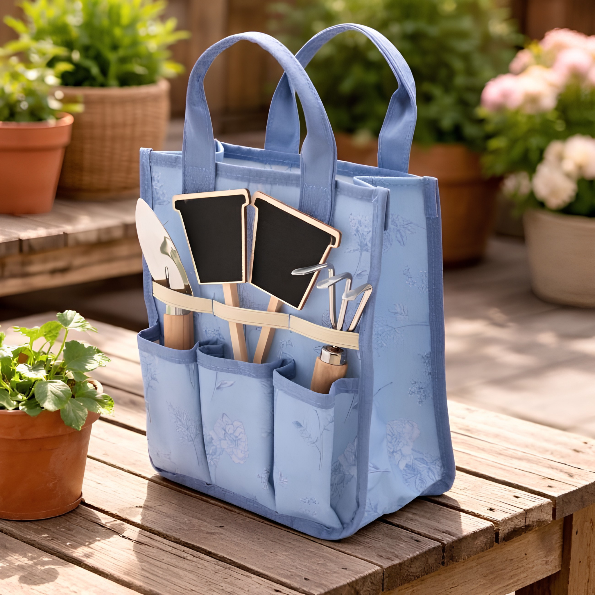 Personalised Mini Tote Bag with Garden Tool Set