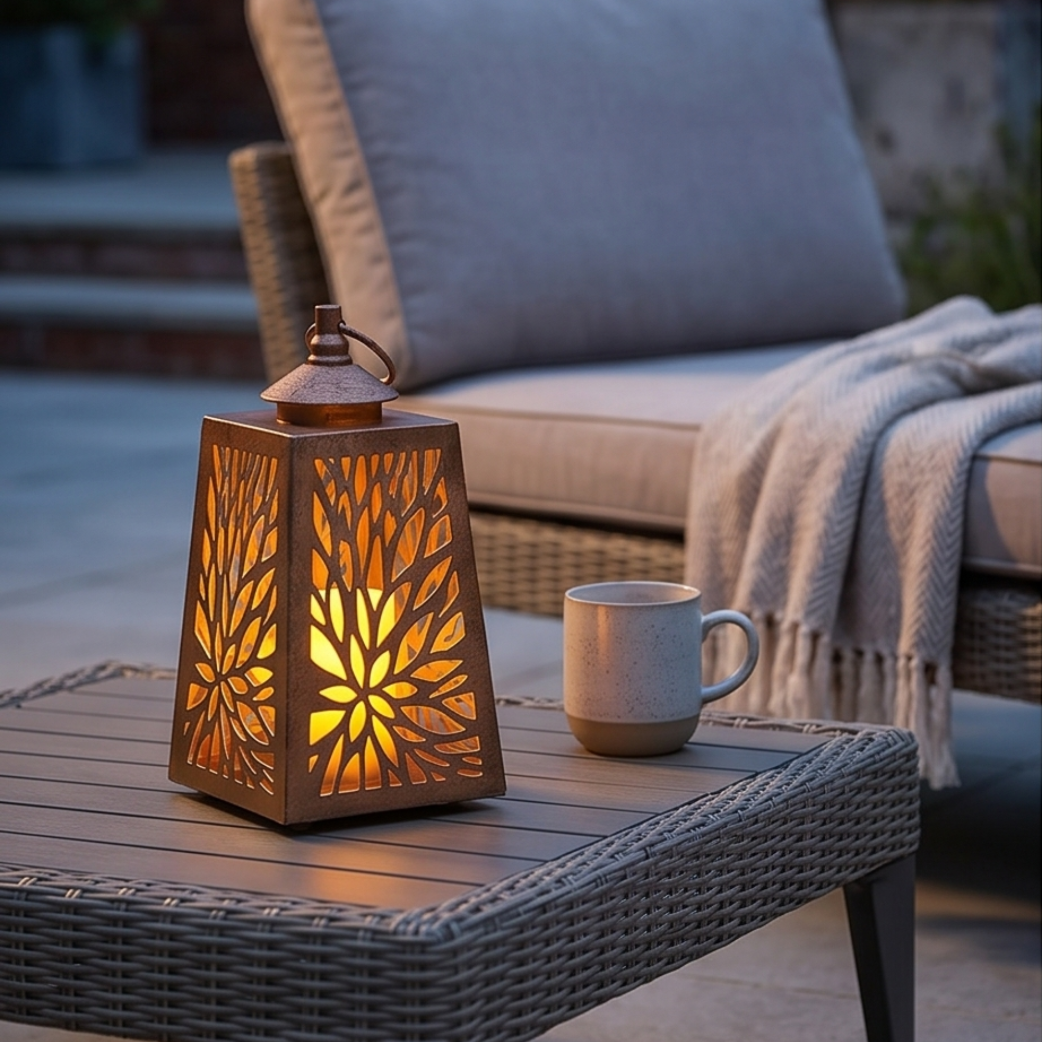 Cornish In Lit Lantern