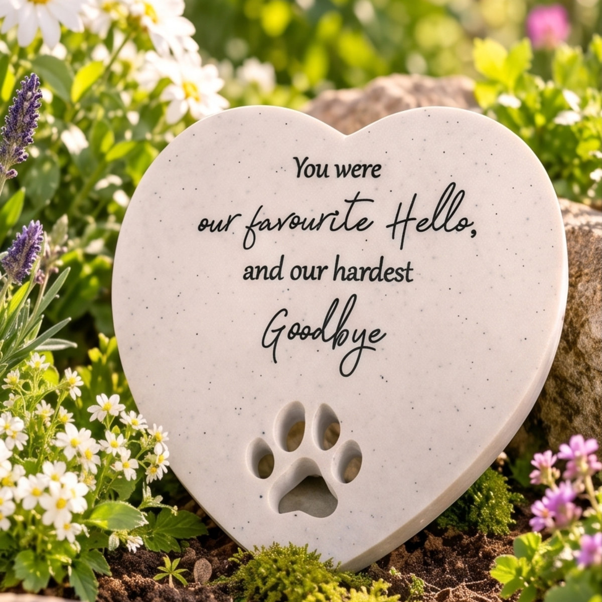 Pet Memorial Heart Stone