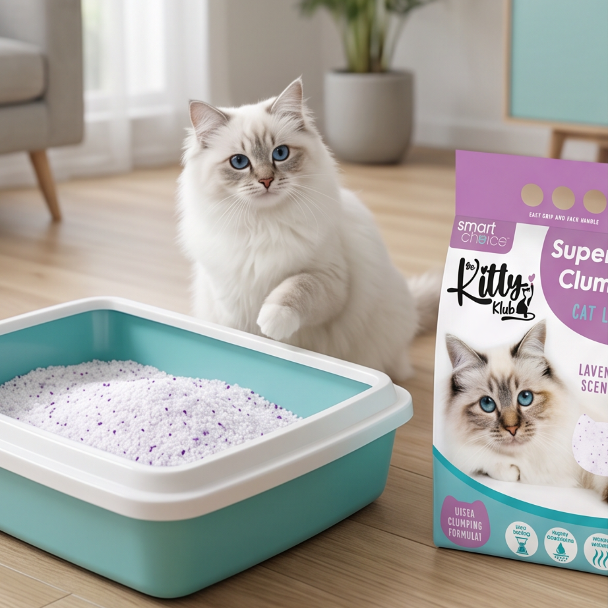 3L Super White Clumping Cat Litter - Lavender