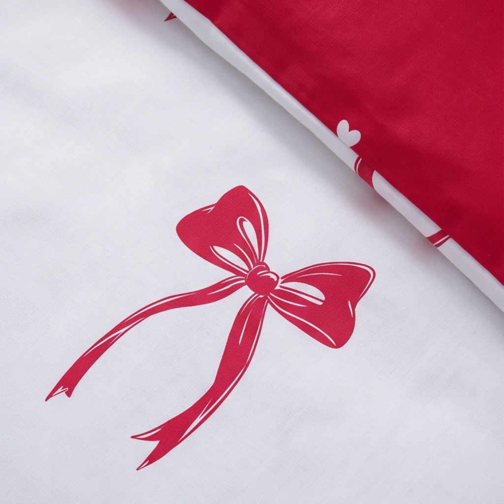 Bows Red  Bedding Set