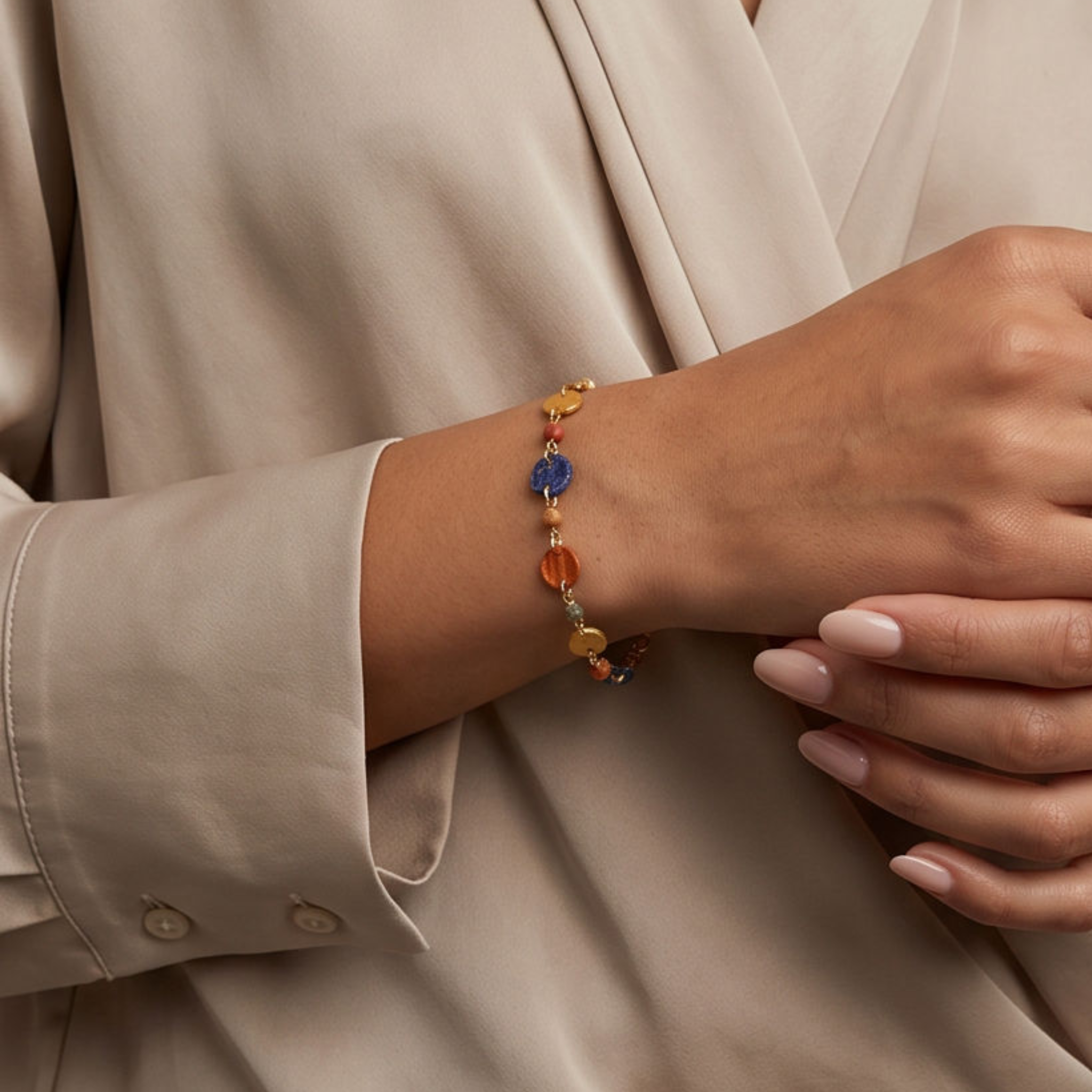 Bead and Brass Bracelet