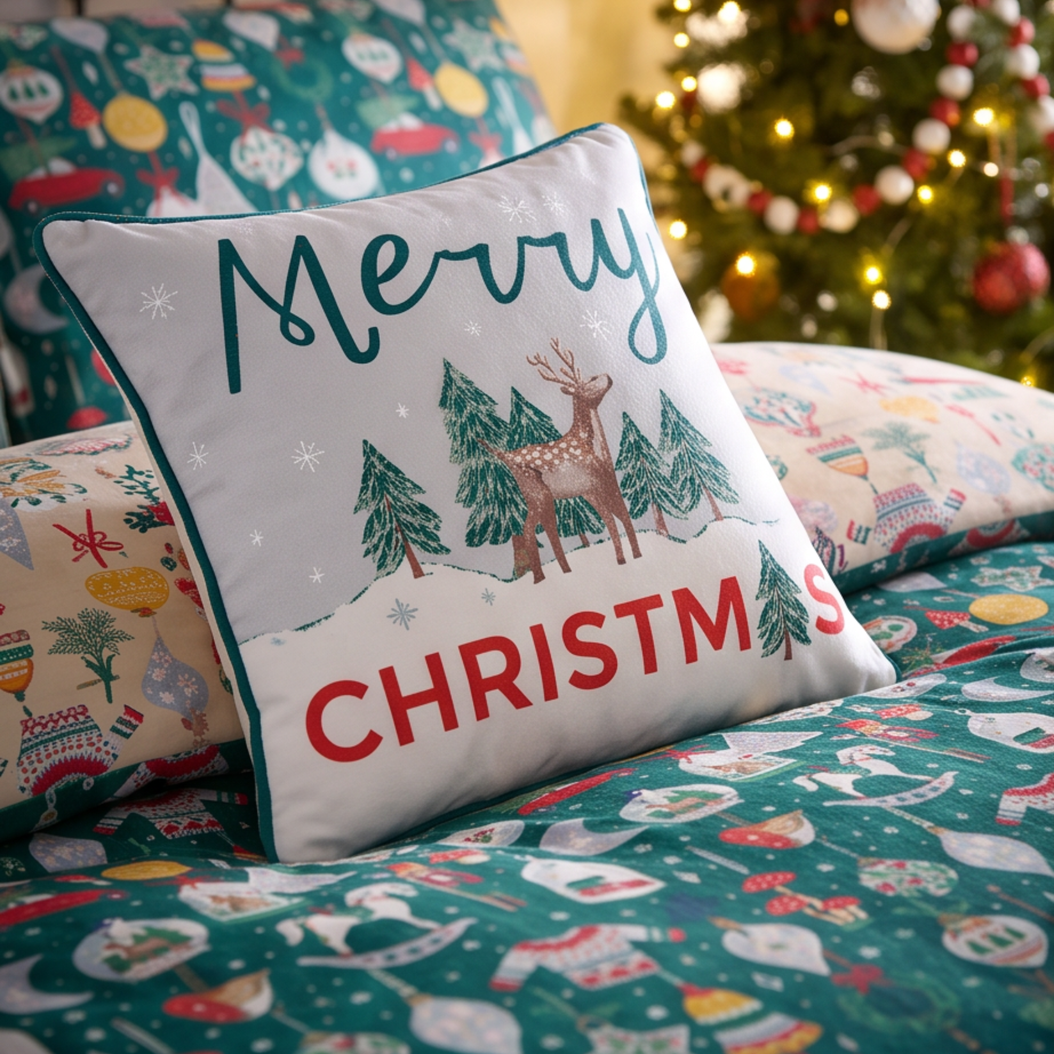 Christmas Ornaments Bedding Set