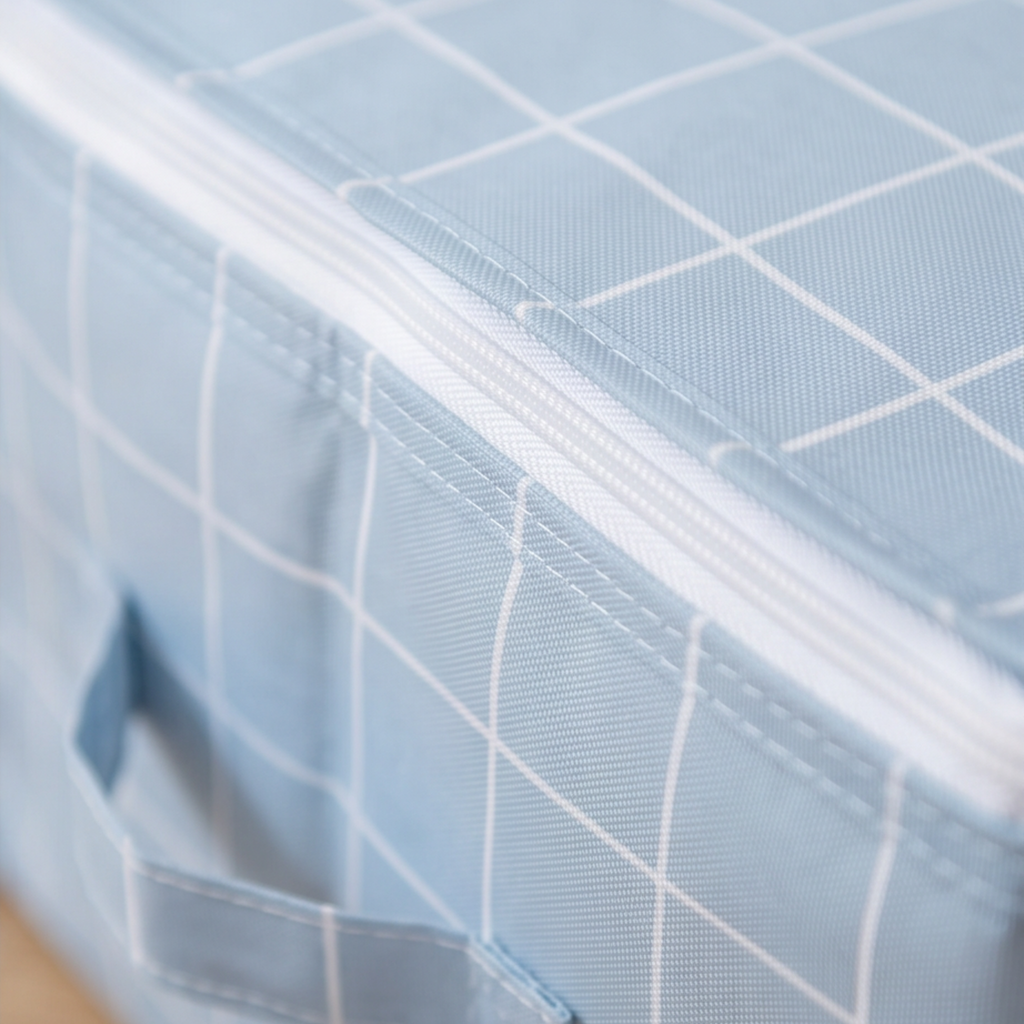 Blue Check Storage Cubes 2pk