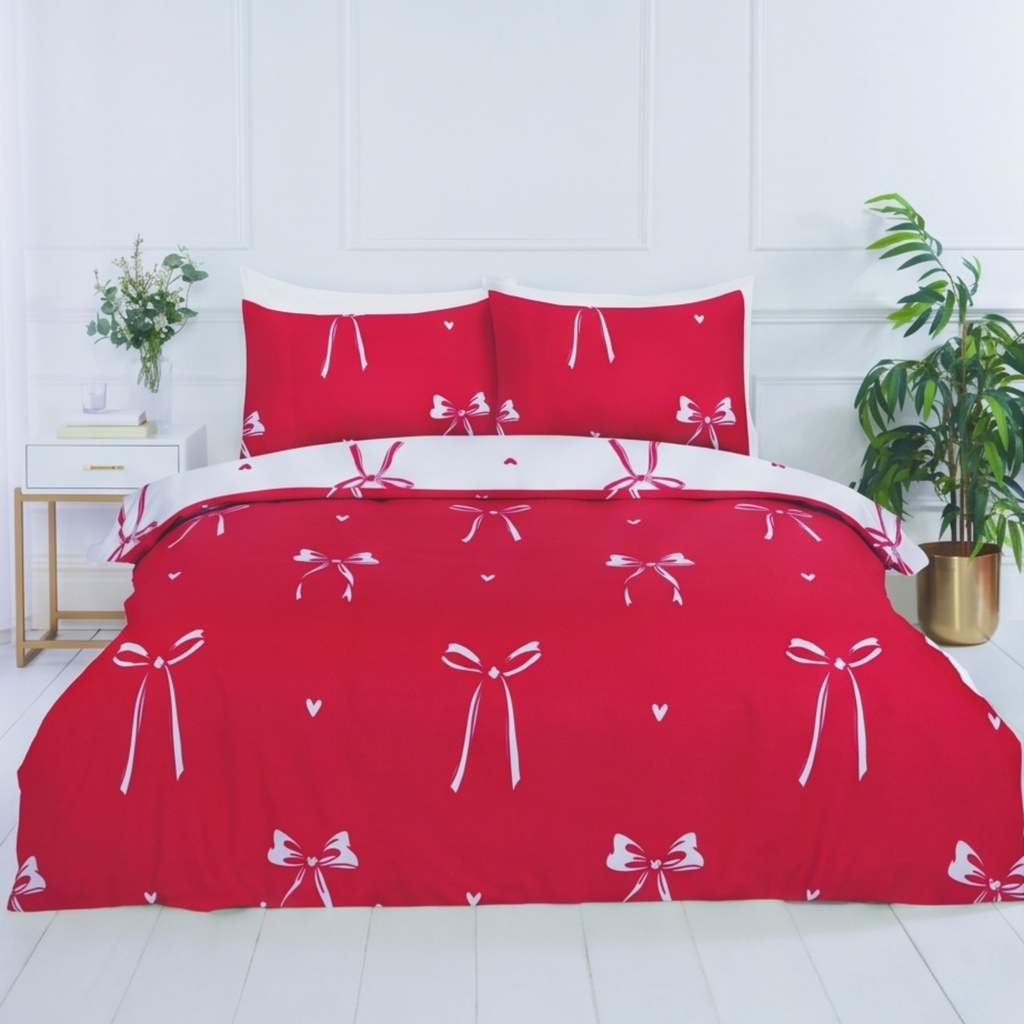 Bows Red  Bedding Set