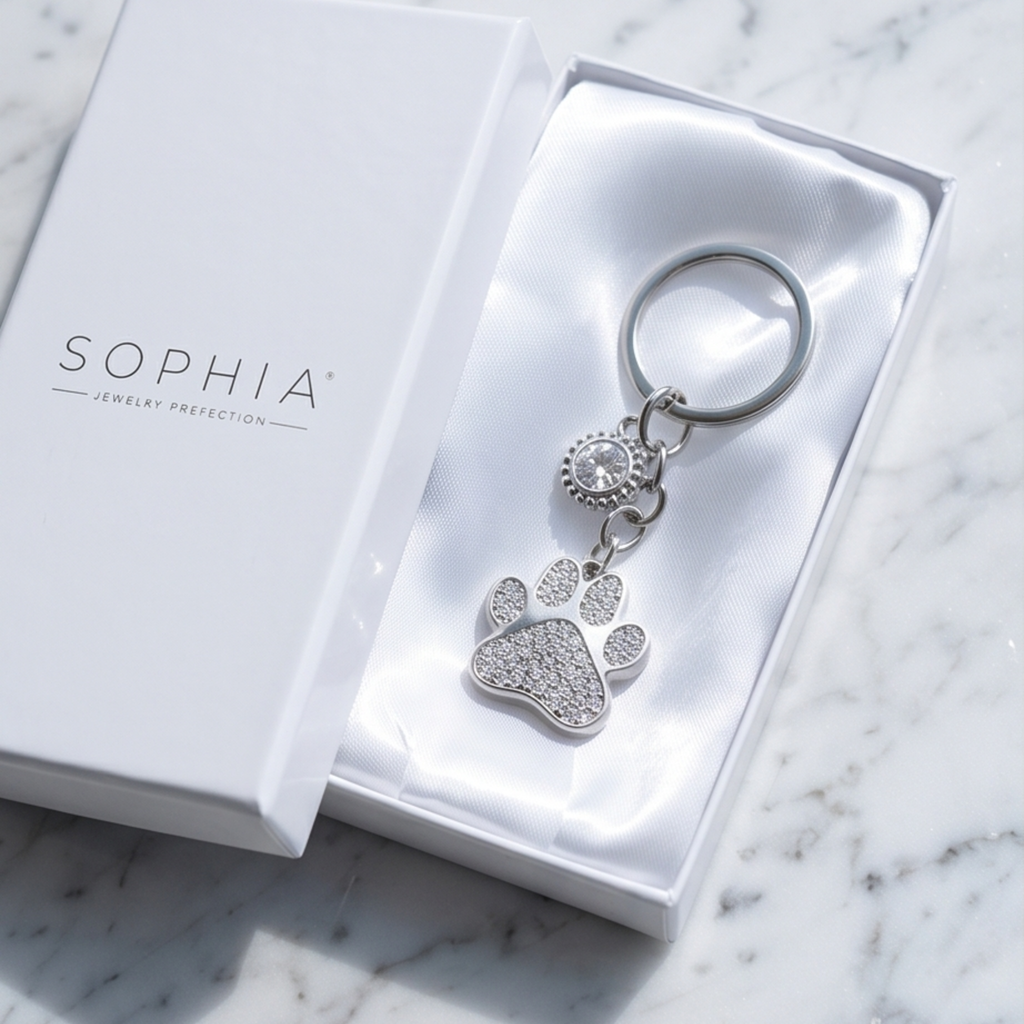 Crystal Paw Keyring
