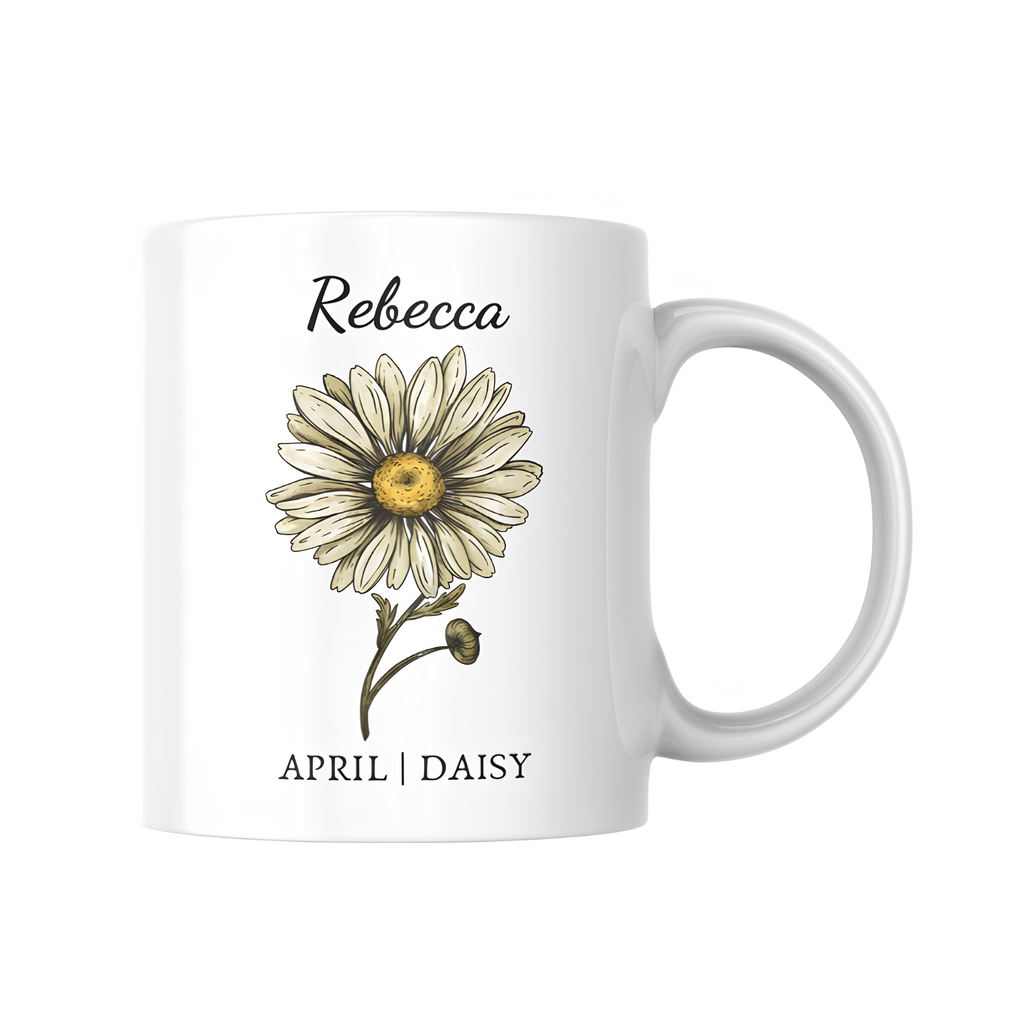 Printed Birth Month Flower Mug
