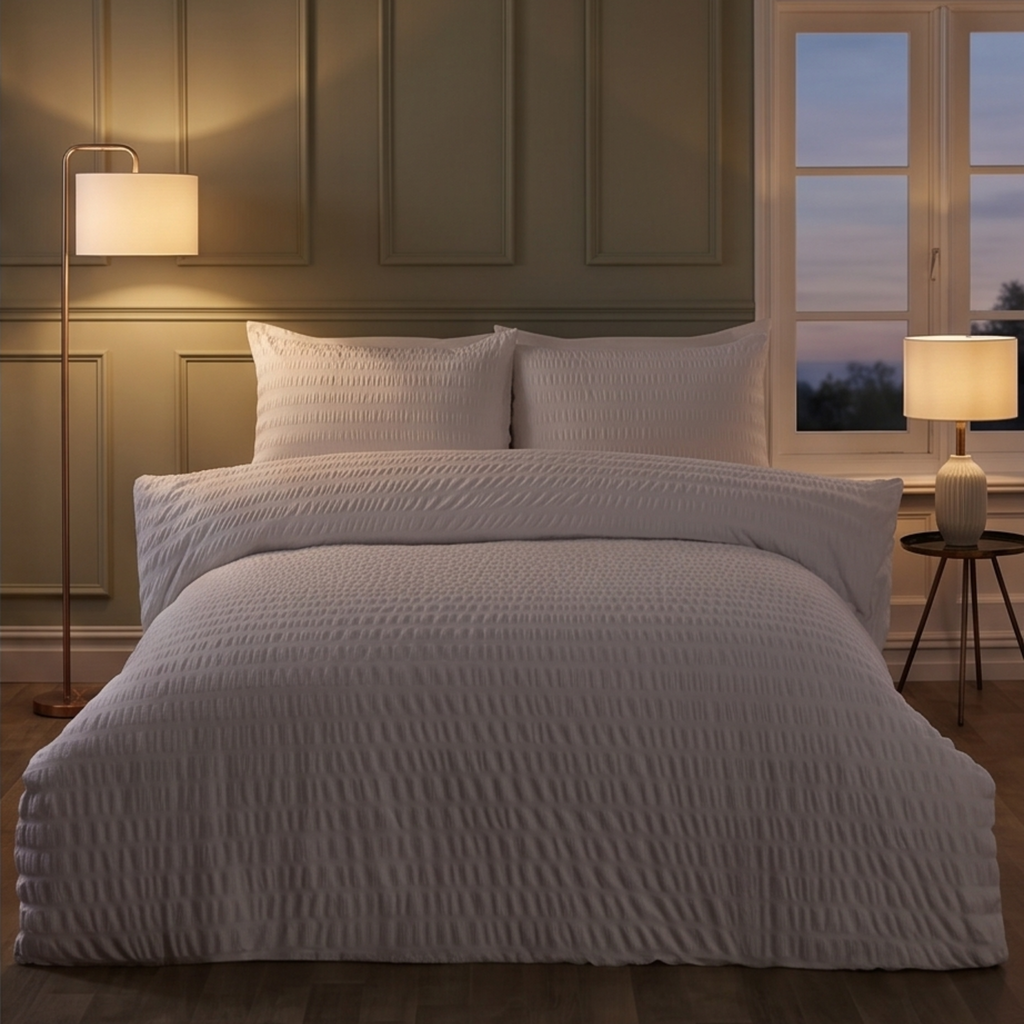 Seersucker Green Bedding Set