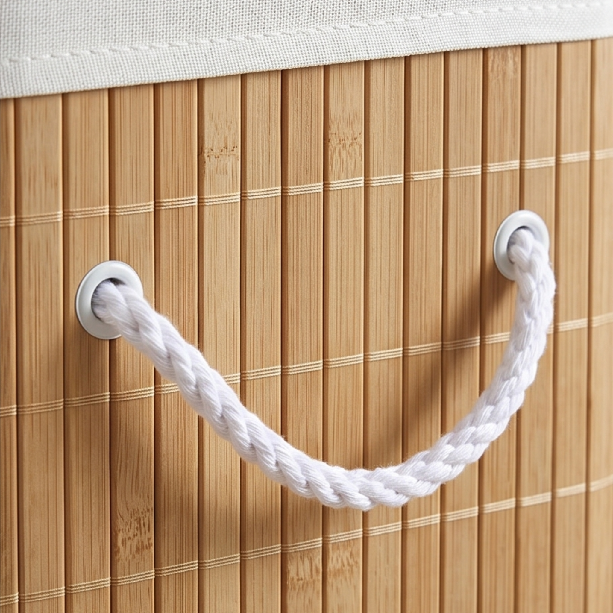 Bamboo Square Laundry Basket - Natural