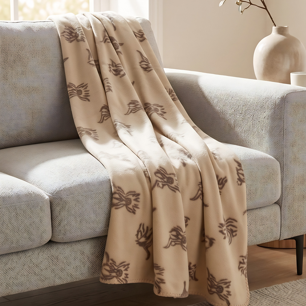 Fleece Blanket - Natural Highland Cow