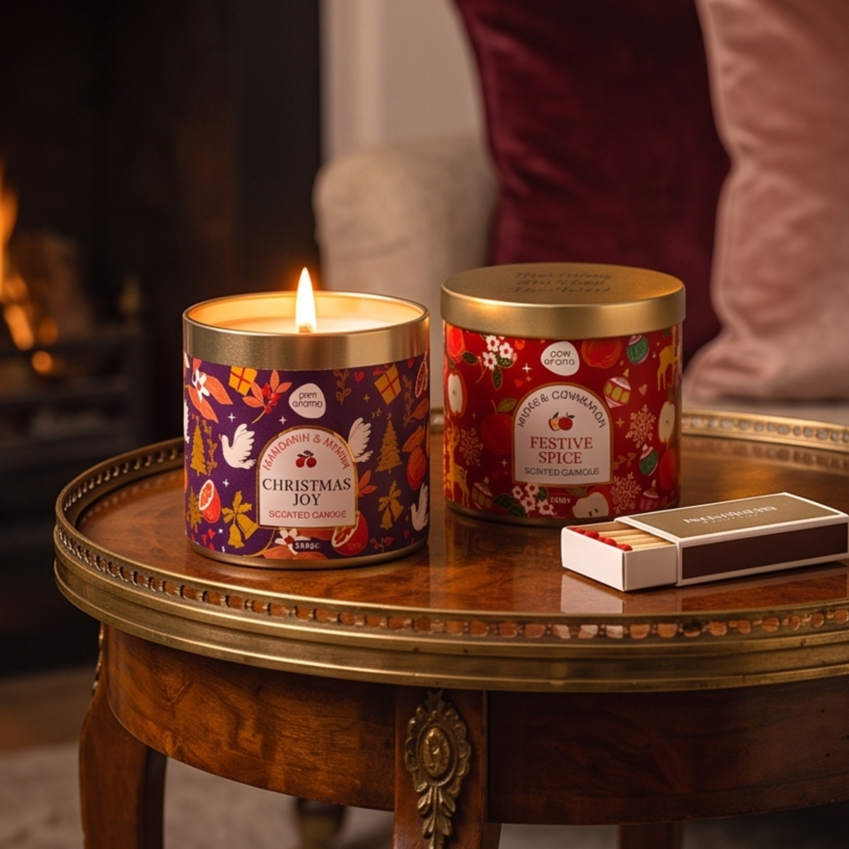 Personalised Christmas Glass Candle
