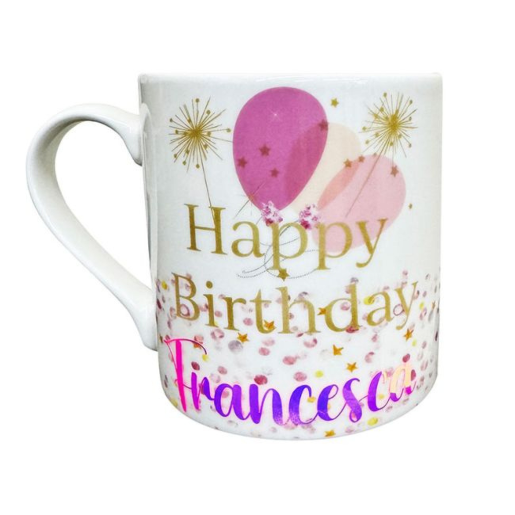 Personalised Blossom Happy Birthday Mug