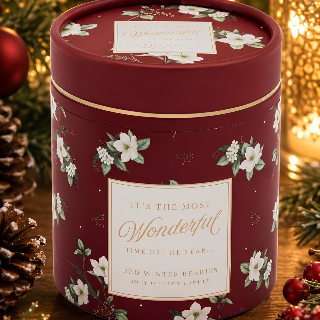 Personalised Christmas Madelaine Candle Red