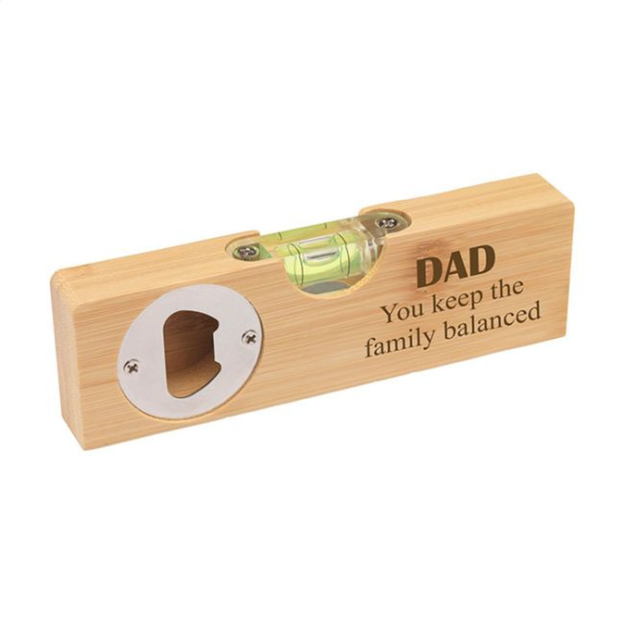 Personalised Bamboo Spirit Level & Bottle Opener