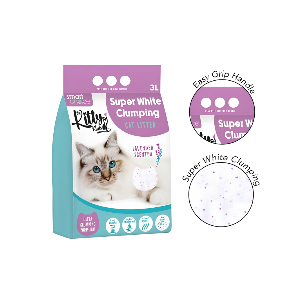 3L Super White Clumping Cat Litter - Lavender