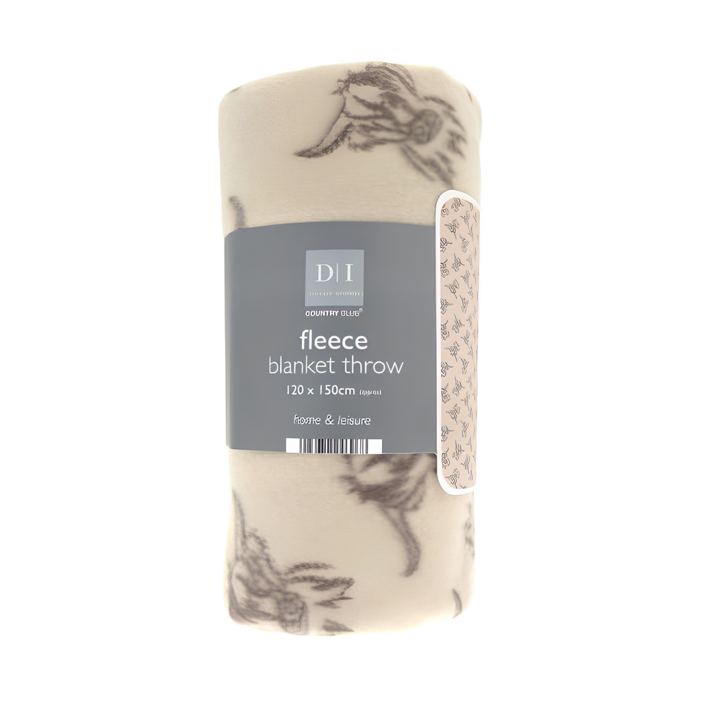 Fleece Blanket - Natural Highland Cow