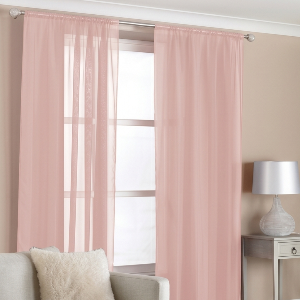 Top Voile Curtain Panels Pk2-  H90” x W59”