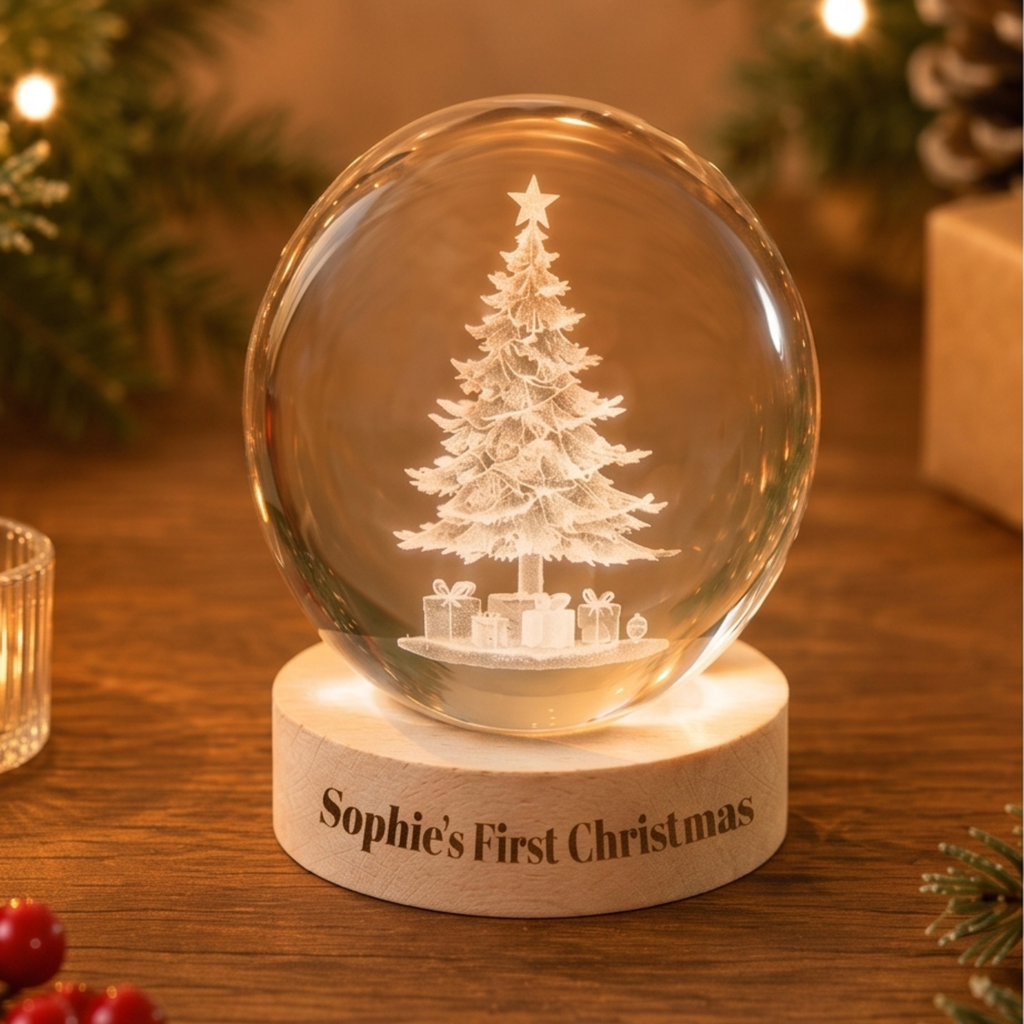 Personalised InLit GloBall - Christmas Tree