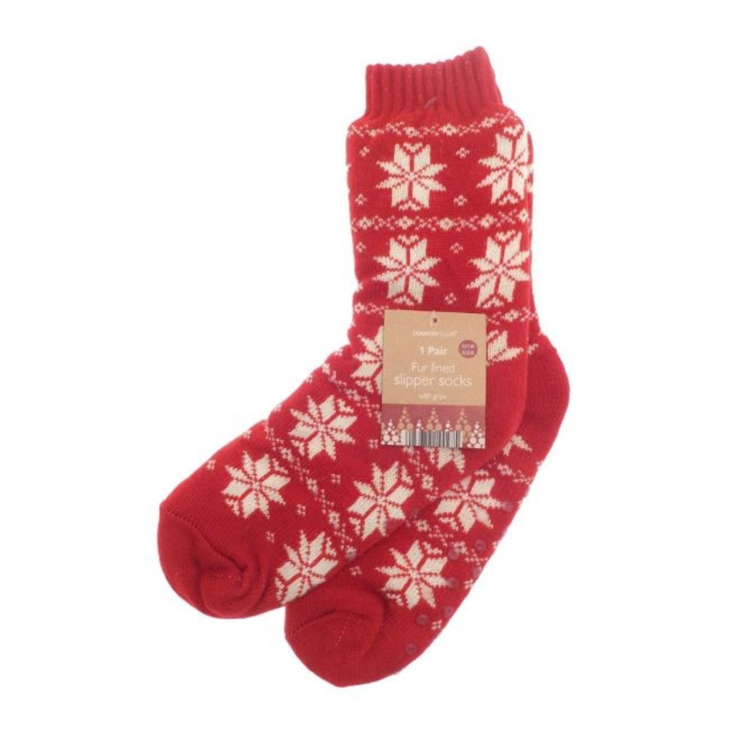 Nordic Design Fur Lined Slipper Socks