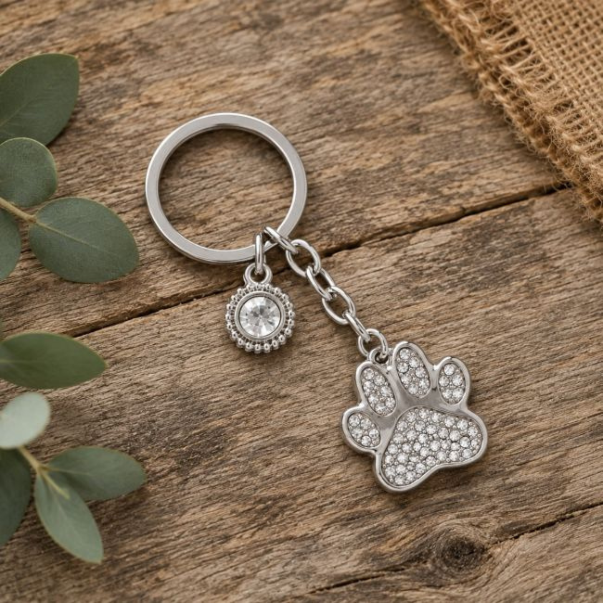 Crystal Paw Keyring