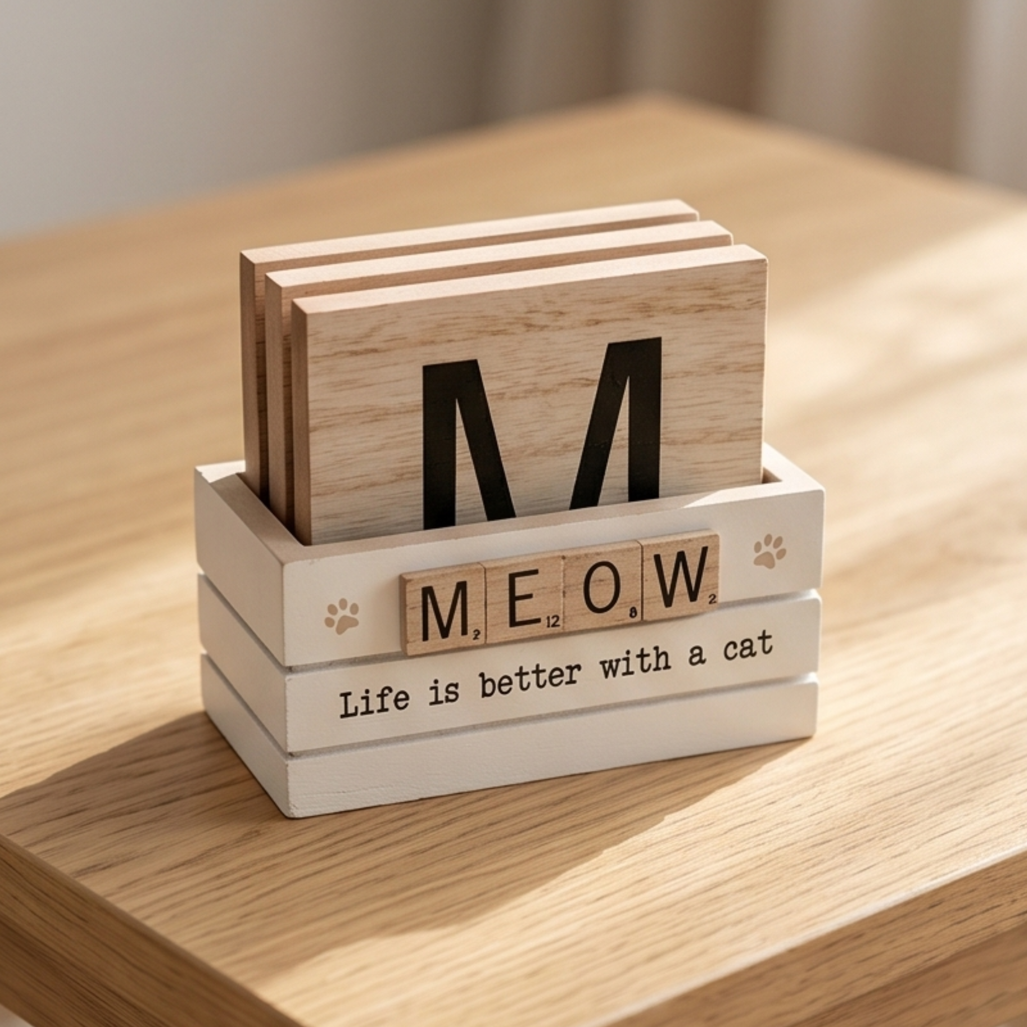 Scrabble Coaster Set - Cat or Dog