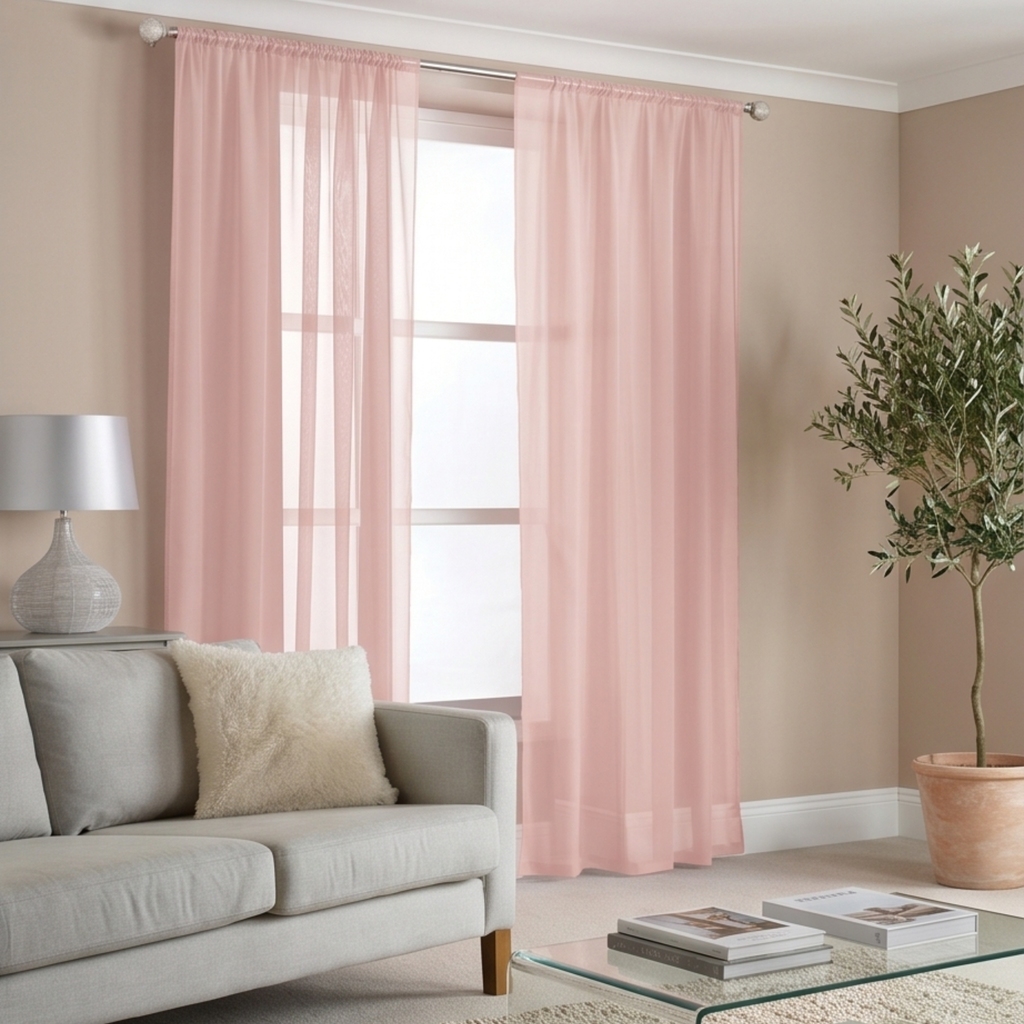 Top Voile Curtain Panels Pk2-  H90” x W59”
