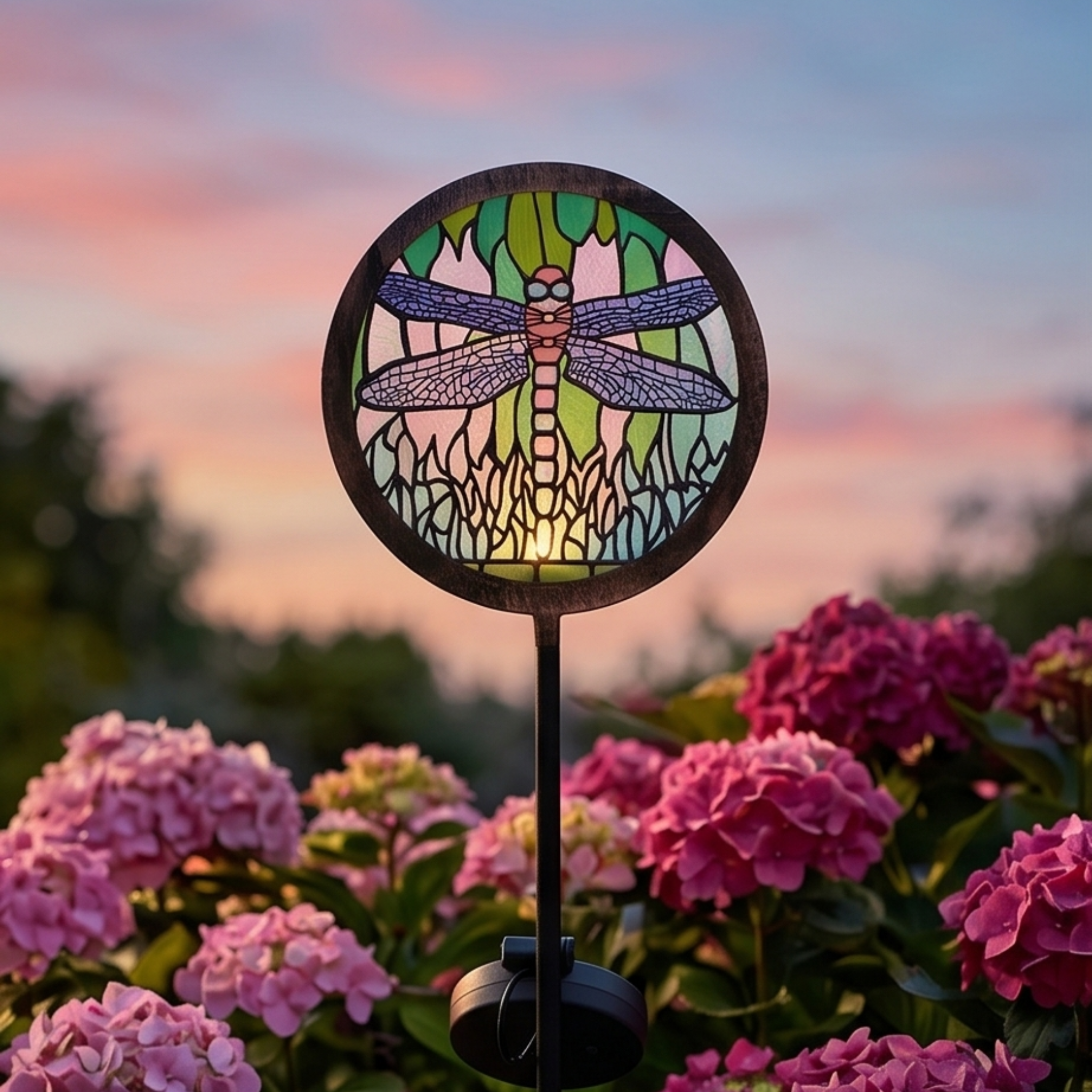 Solar Tiffany Lanterns and Stakes