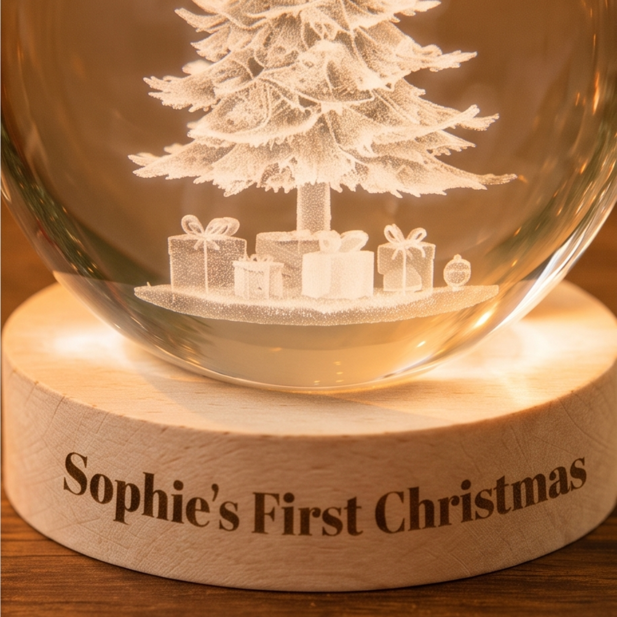 Personalised InLit GloBall - Christmas Tree