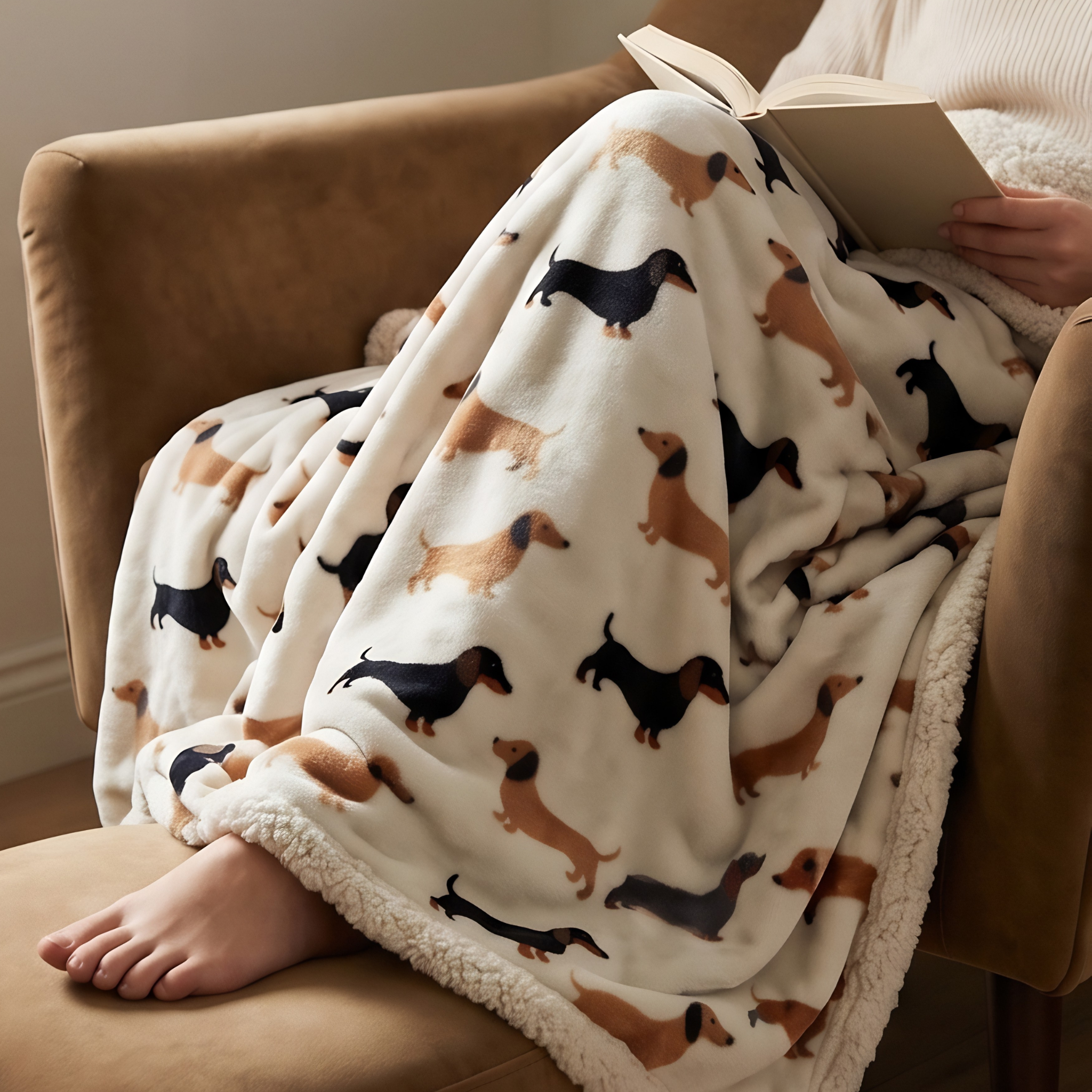Luxury Sherpa Throw - Dachshund
