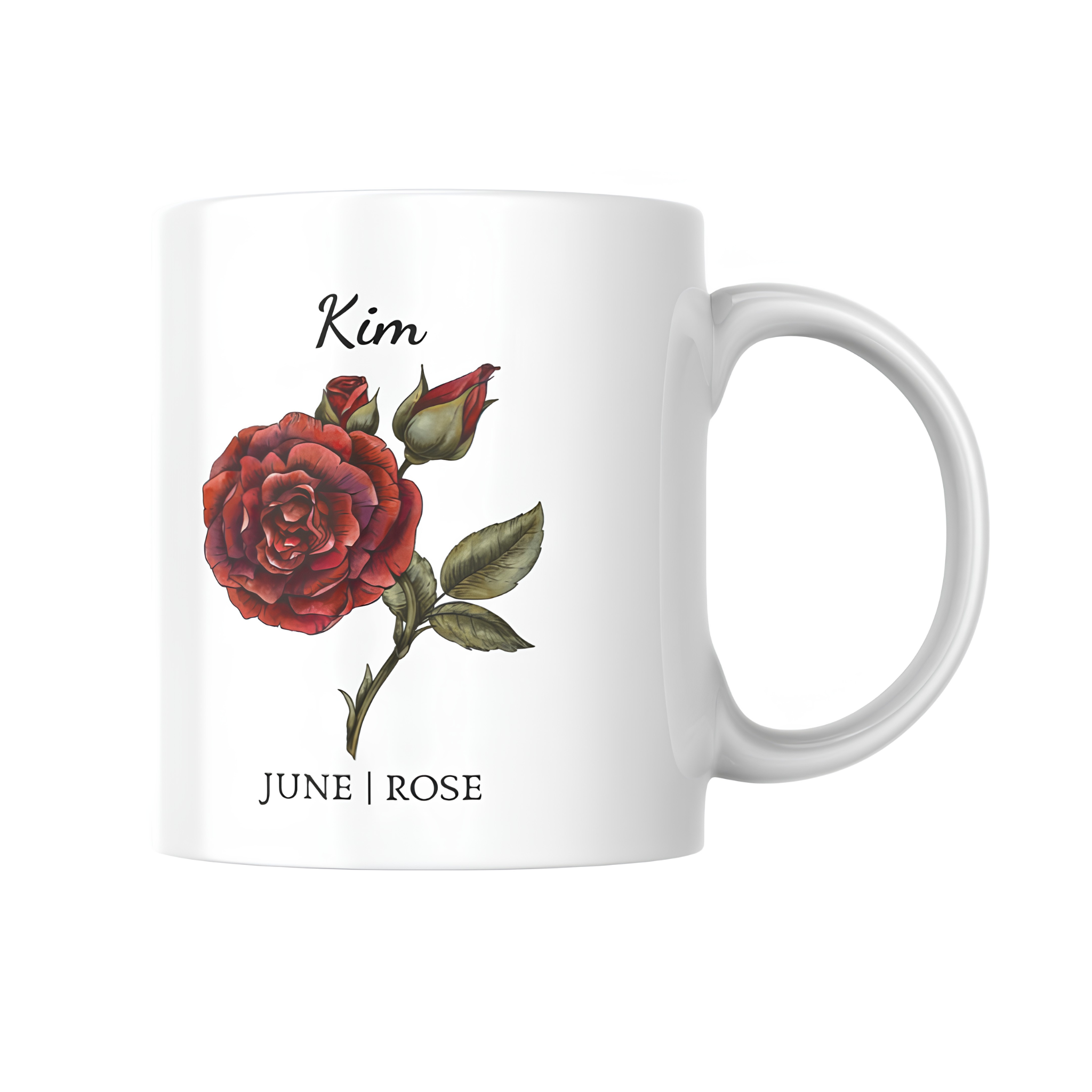 Printed Birth Month Flower Mug