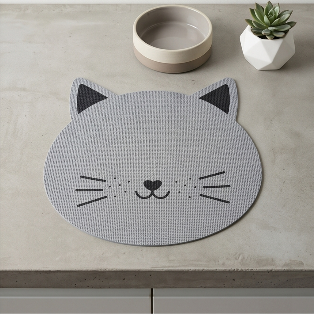 Anti Slip Cat or Dog Head Food Mat