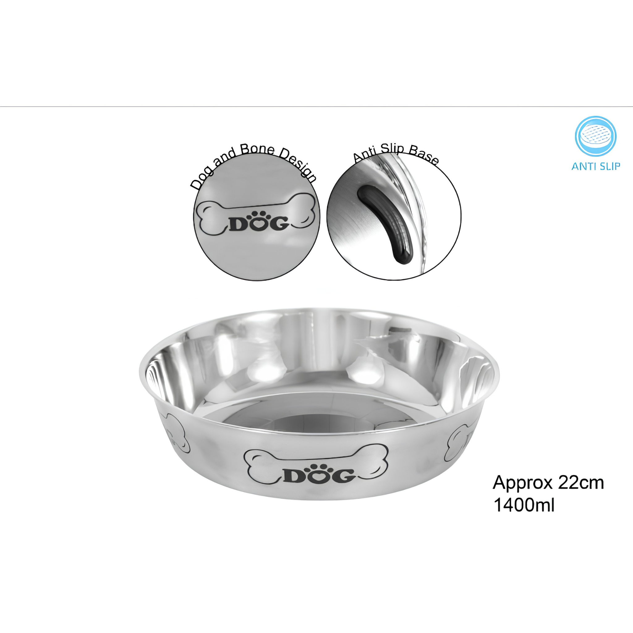 Personalised Dog Steel Bowl 1400ml
