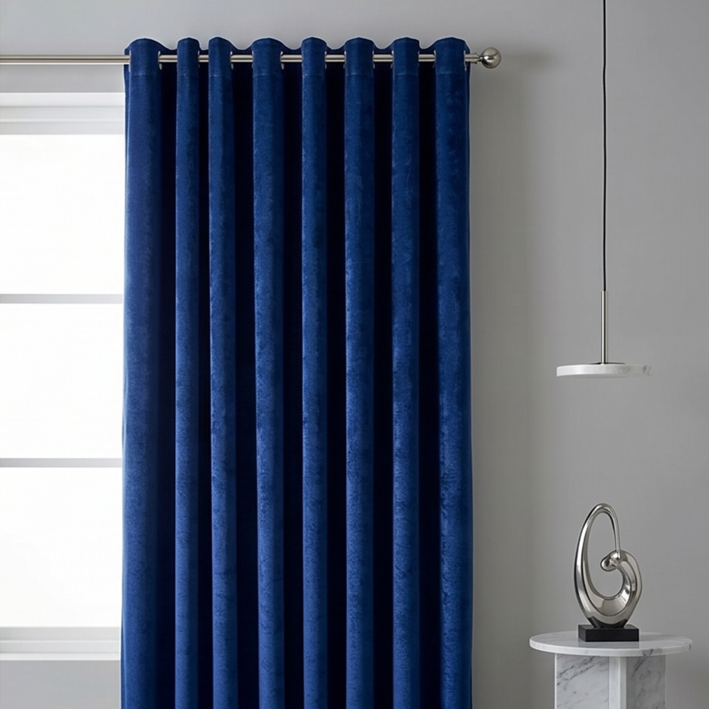Blackout Crushed Velvet Eyelet Curtains L72” x W66"