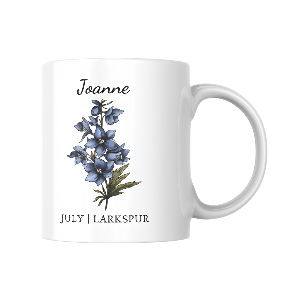 Printed Birth Month Flower Mug