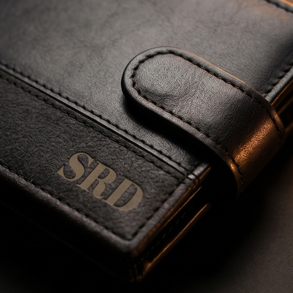 Personalised Mens Wallet Black Tan or Grey