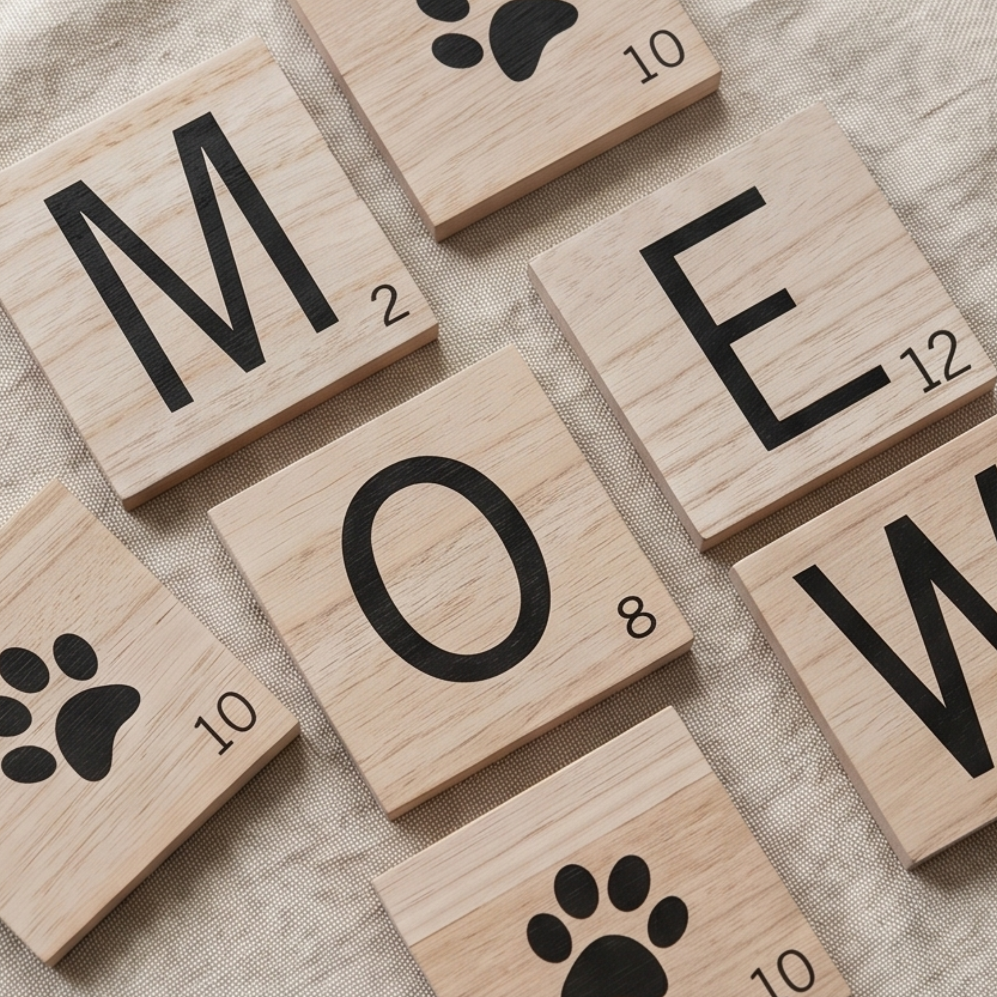 Scrabble Coaster Set - Cat or Dog