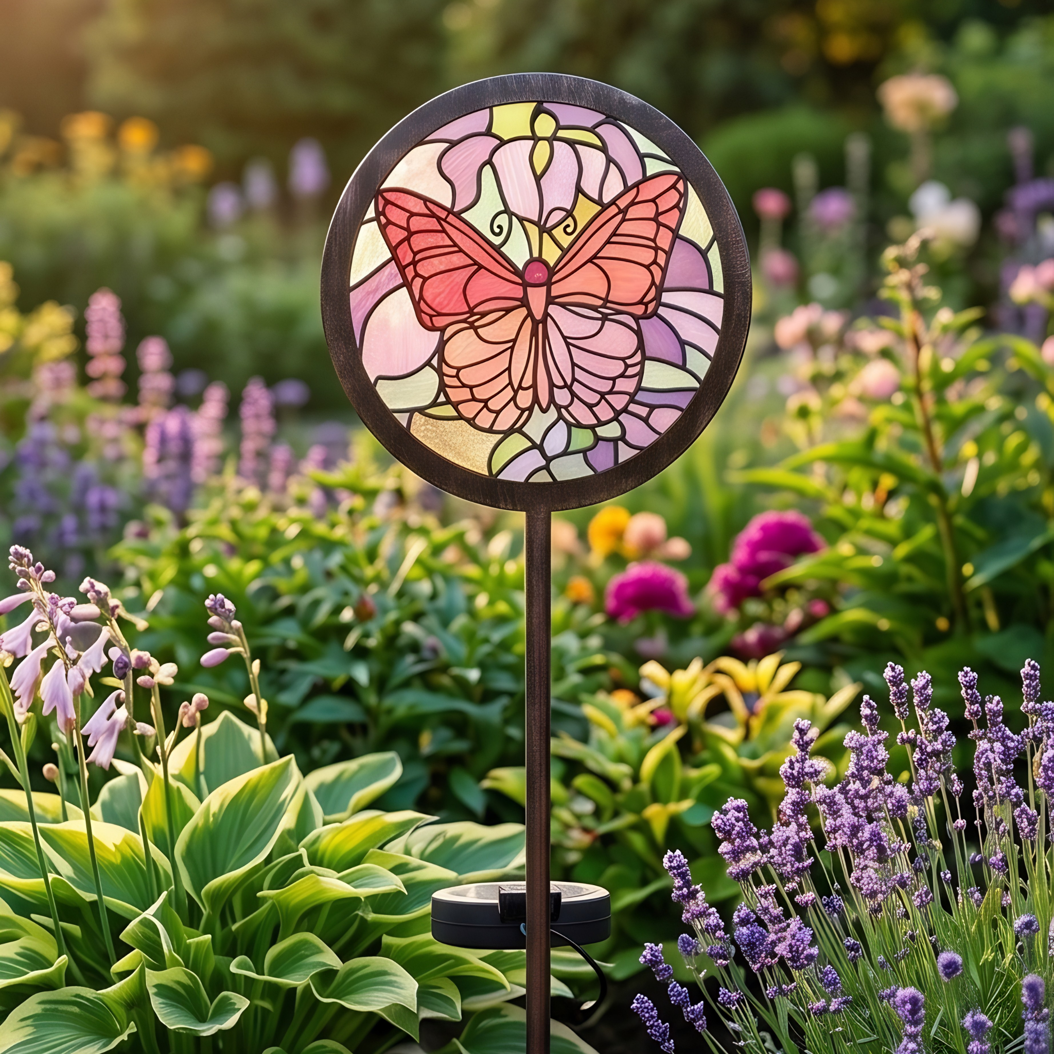 Solar Tiffany Lanterns and Stakes