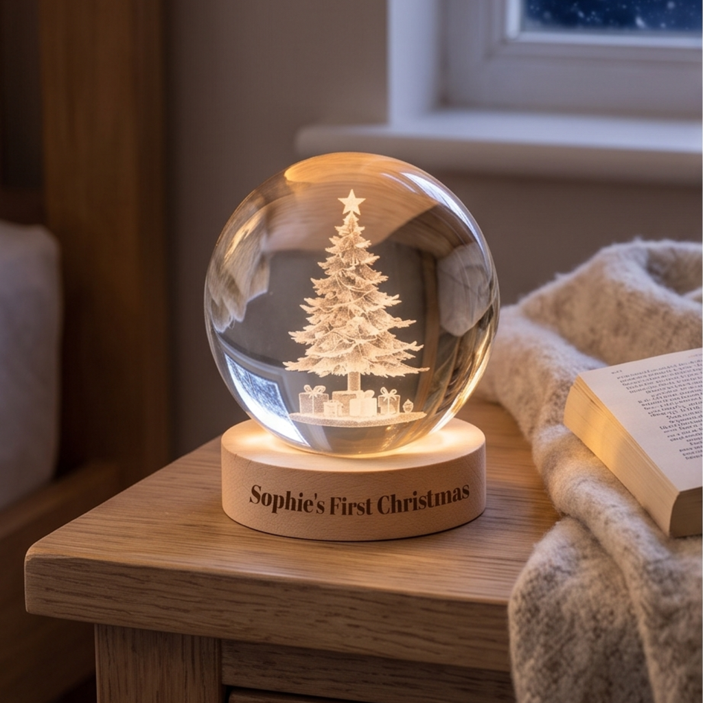 Personalised InLit GloBall - Christmas Tree