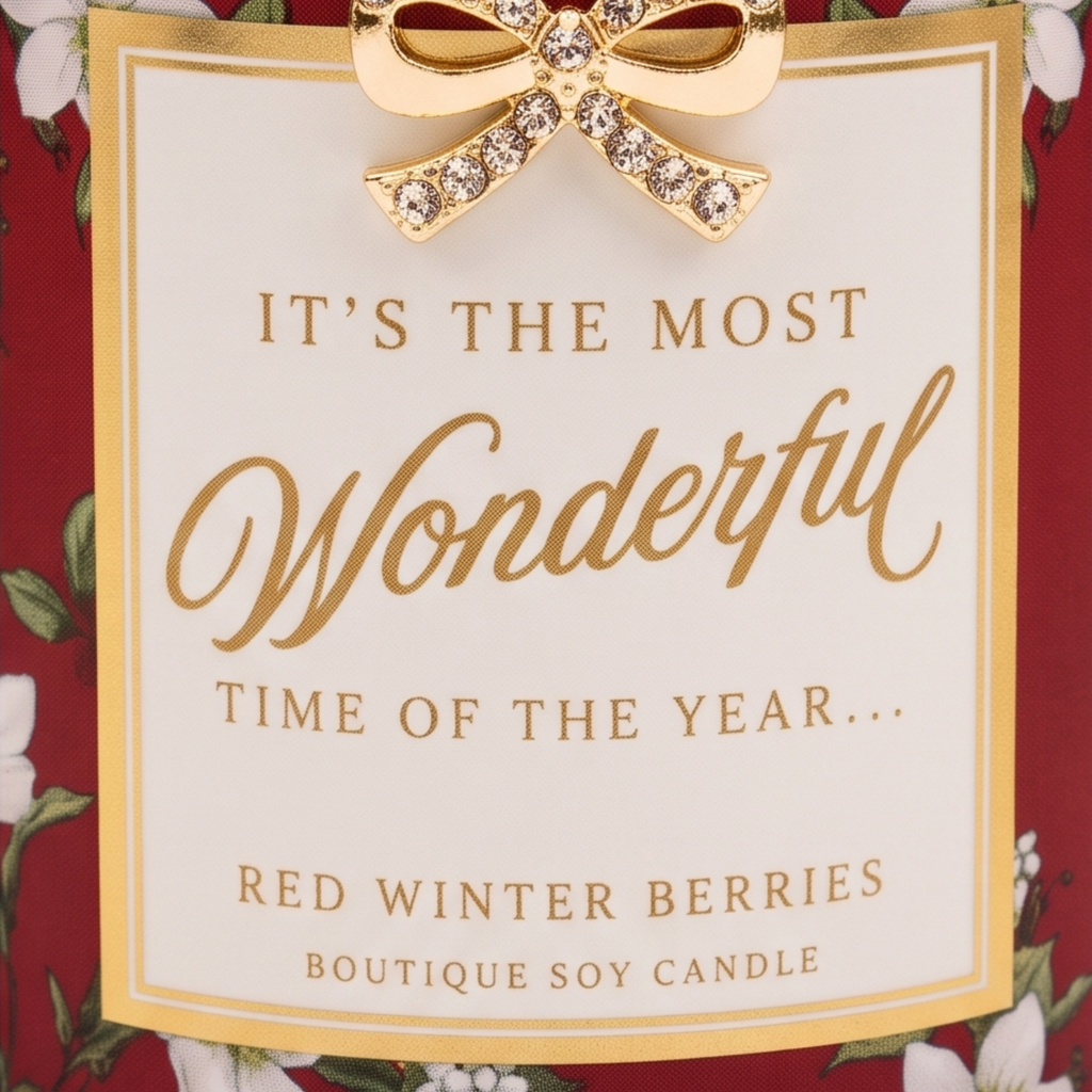 Personalised Christmas Madelaine Candle Red