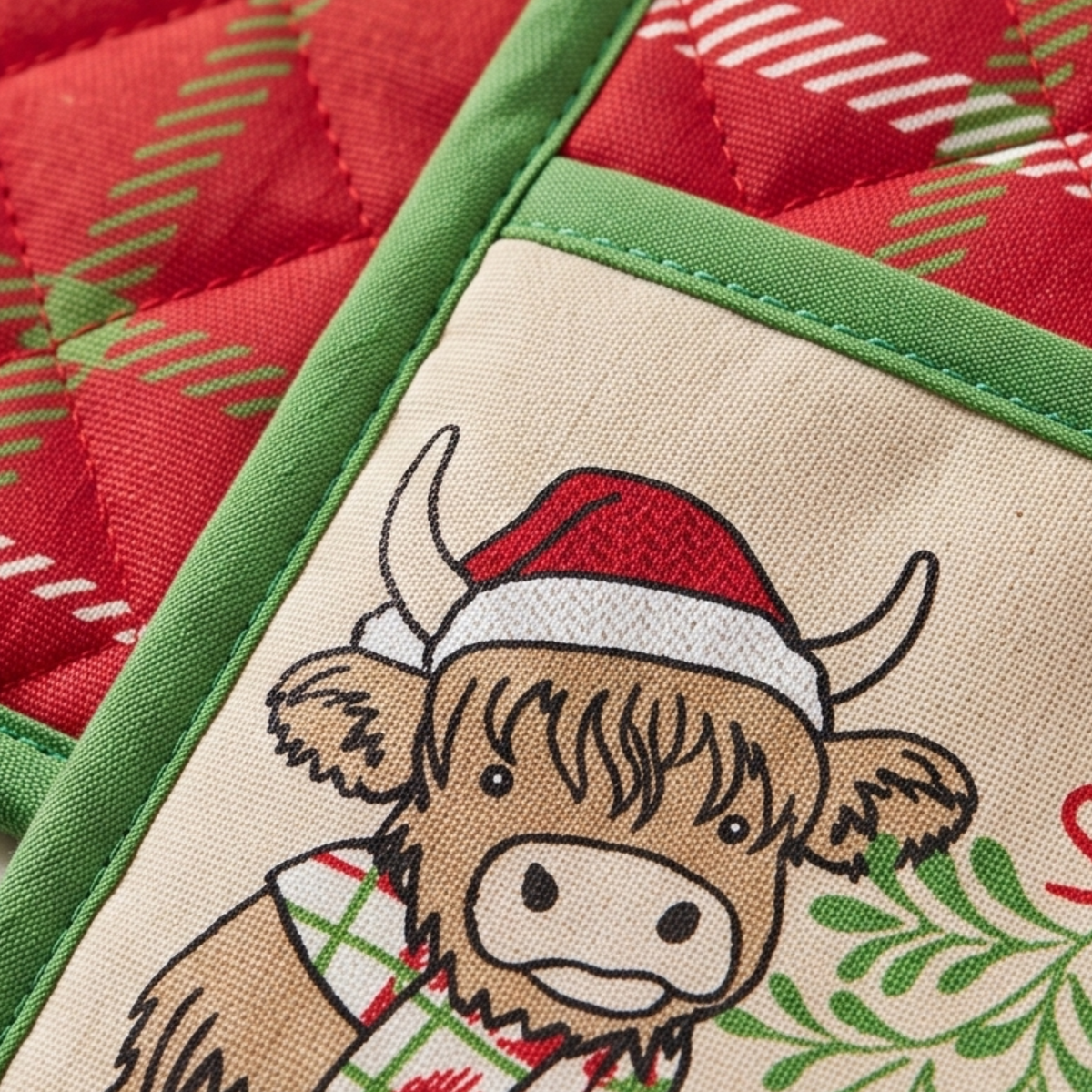 3pk Tea Towels - Highland Cow Christmas Kisses